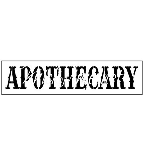 Apothecary Sign Stencil By Knickoftime On Etsy