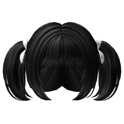 Adorable Short Pigtails With Ribbons In Black S Code Price Rblxtrade