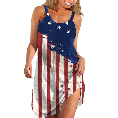 Spentoper Womens Springsummer Independence Day American Flag Printed