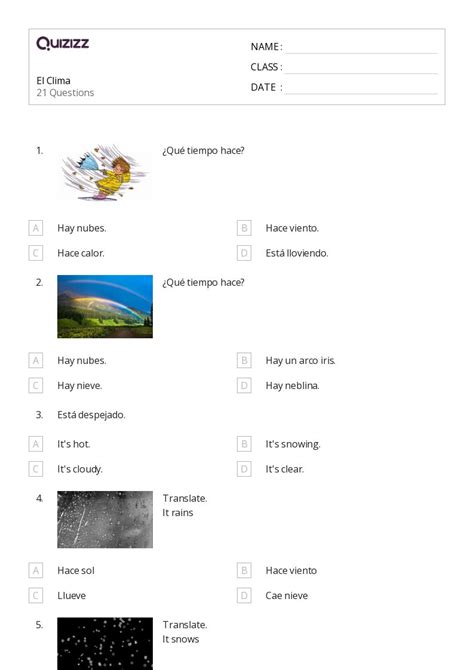50 Clima And Estaciones Hojas De Trabajo Para Grado 1 En Quizizz Gratis E Imprimible