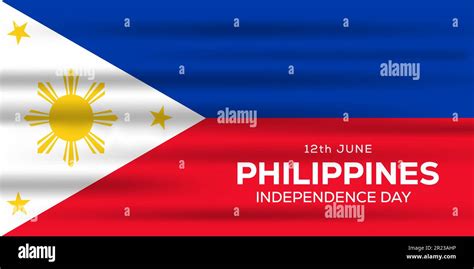 12th June Philippines Independence Day Horizontal Banner Illustration