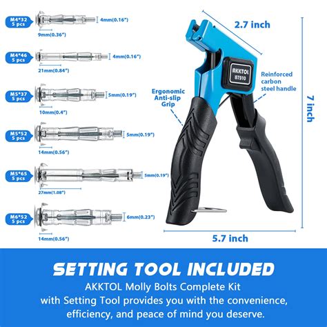 Akktol Molly Bolts For Drywall Plaster Walls Hollow Wall Anchors Heavy