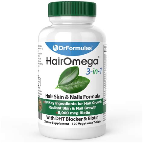 DrFormulas HairOmega 3-in-1 Hair Growth Vitamins with DHT Blocker ...