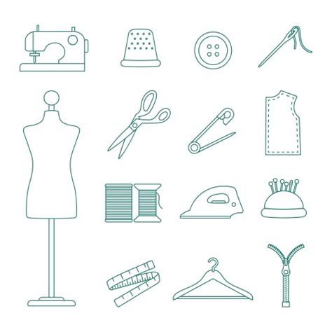 Textile Icons Royalty Free Vector Image Vectorstock