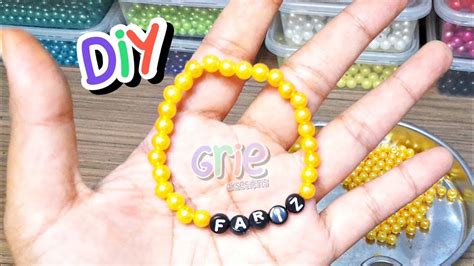 Diy Tutorial Cara Membuat Gelang Dari Mutiara Sintetis Gelang Nama Dari Mutsin Youtube