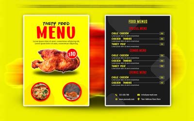 Fast Food Menu Flyer Print Ready Design Templates