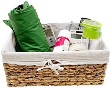 Home Ever Water Hyacinth Square Natural Storage Basket Large L X W