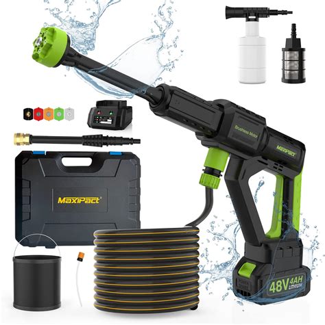 Maxipact Maxipact Cordless Pressure Washer Max 1000psi 3 Speed Battery Pressure