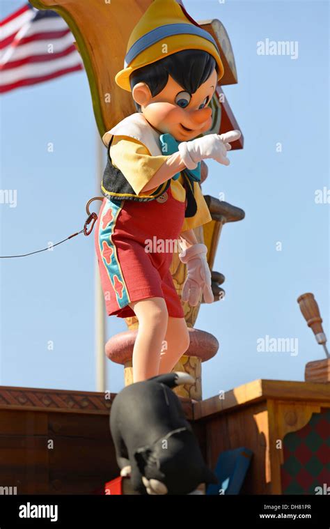 Pinocchio, Walt Disney's Character on a float during parade, Disney ...