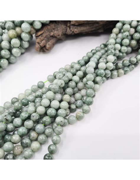 Jade Jad Ite Fil De Perles Rondes En Pierre Naturelle