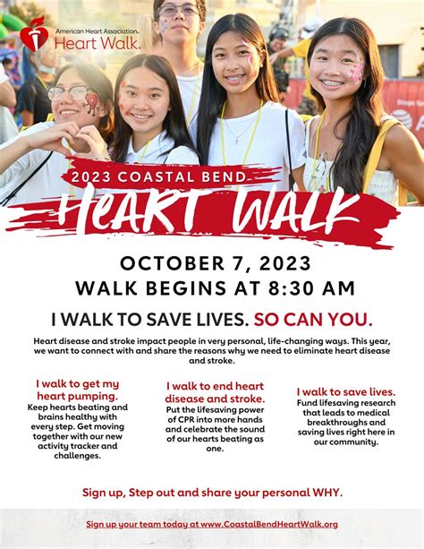 2023 Coastal Bend Heart Walk, Saturday, October 7, 2023, 8 - 9am