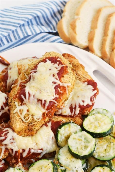 Easy Sheet Pan Chicken Parmesan And Cheesy Zucchini Sizzling Eats