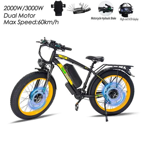 3000w Electric Bike For Adult 60km H Dual Motor Electric Bike Fat Motorcycle Hydraulic Brake