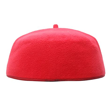 Thekufi® Red Islamic Hat Hand Made Moroccan Fez Style Muslim Kufi With