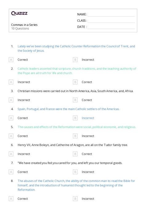 50 Commas In A Series Worksheets On Quizizz Free And Printable