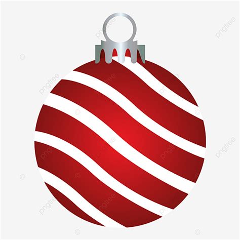 Vector De Bola De Navidad Roja Con Diseño De Forro Blanco Png Globo