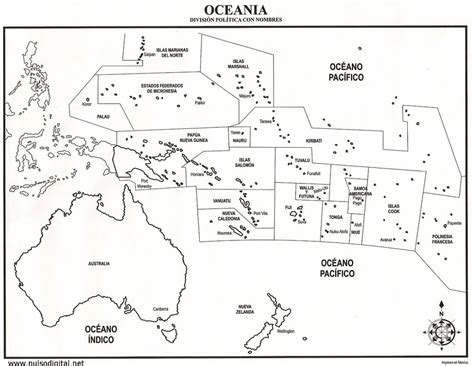 Mapa de oceanía con nombres - Imagui