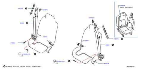 Nissan Seat Belt Lap And Shoulder Belt Right Front