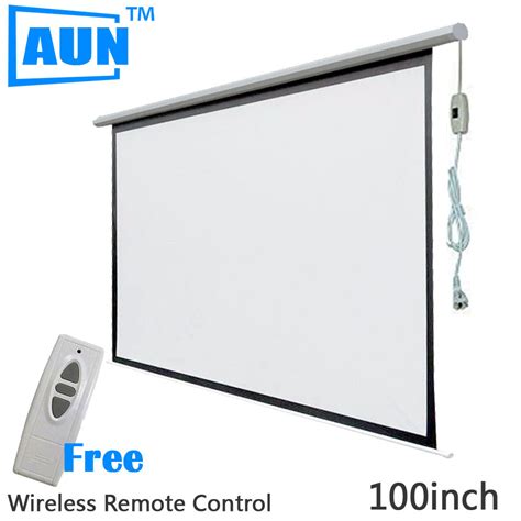 AUN 100 Inch 16 9 Motorized Screen For Projector Electric Projector