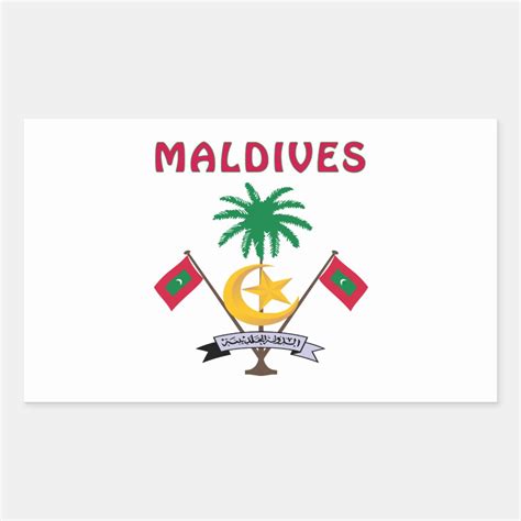 Maldives Coat Of Arms Rectangular Sticker Zazzle