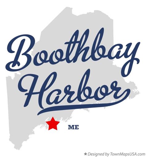 Map of Boothbay Harbor, ME, Maine