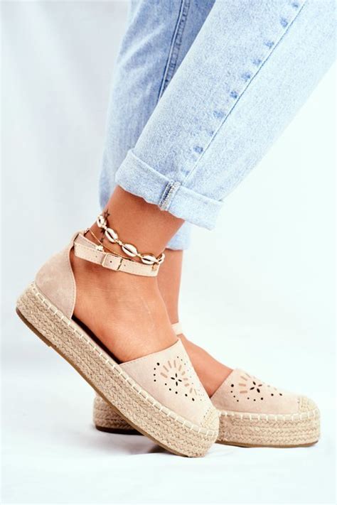 Espadryle Damskie Na Platformie Lniane Be Owe Palermo Bugo Pl Buty