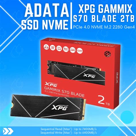 SSD XPG GAMMIX S70 BLADE 2TB PCIe 4 0 NVME M 2 2280 Gen4 Quadra