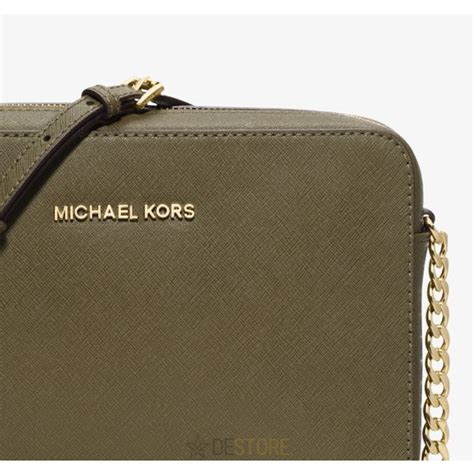 Michael Kors Jet Set Large Saffiano Leather Crossbody Olive