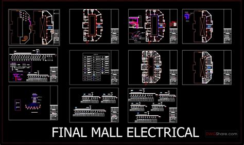 16 Mall Project Electrical Lighting Plans Cad Free Cad Blocks Download Dwg Models For