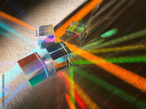 Artistic Dispersion Of Artificial Light Dichroic Square Glass Cube