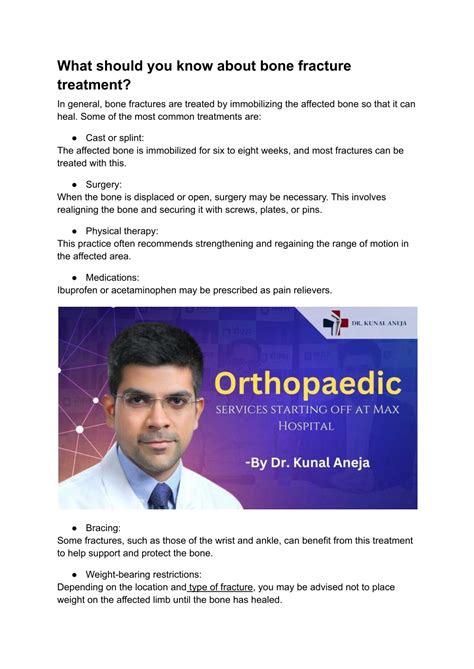 Ppt Bone Fracture Treatment Dr Kunal Aneja Powerpoint Presentation