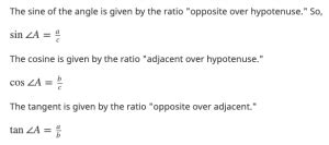 Basic Trigonometric Ratios Formula