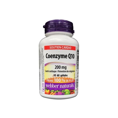 Webber Naturals Coenzyme Q10 200 Mg 60 Softgels 100 Bonus Beyondrx Ca By 99 Pharmacy