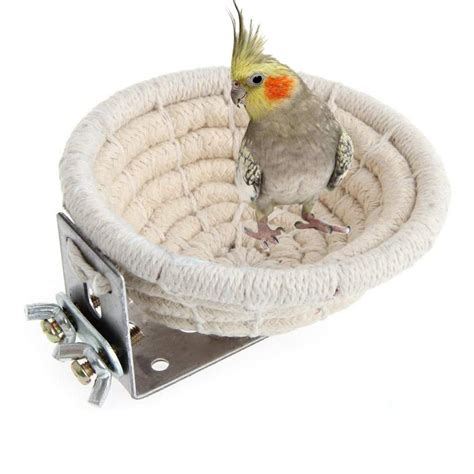 Buy Kih Bird Breeding Hut Nest Handmade Cotton Weave Hemp Rope Hatching Bed Parrot Nesting Box