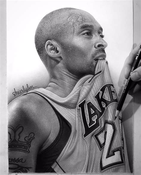 Black And White Kobe Bryant Drawing Howtodrawshoesfrontviewanime