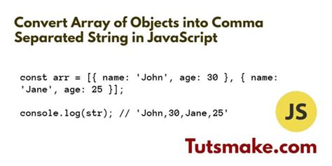 Convert Array Of Objects Into Comma Separated String In Javascript