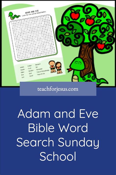 Adam And Eve Bible Word Search Bible Word Searches Bible Words Adam