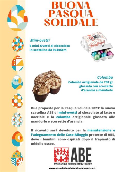 Pasqua Solidale 2023 Colombe E Ovetti ABE Associazione Bambino