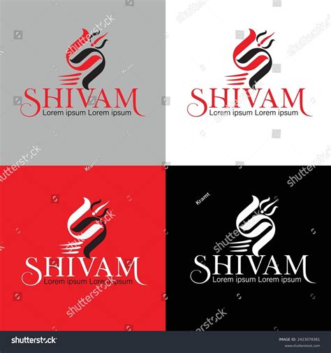 Four Types Abstract Shiva Logo Illustration Stock Vector Royalty Free