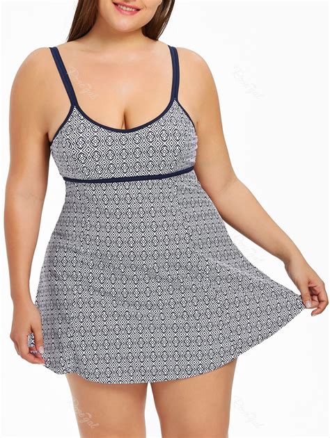 Underwire Plus Size Print Skirted Swimsuit Off Rosegal