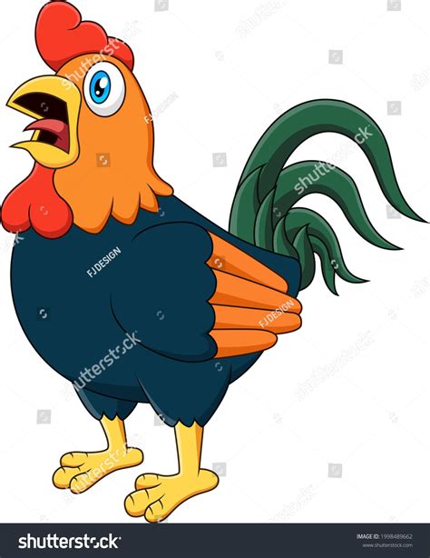 Adorable Cute Rooster Cartoon Vector Stock Vector Royalty Free