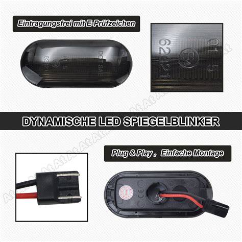 Led Schwarz Seitenblinker Blinker F R Vw Bora Golf Passat Polo Sharan