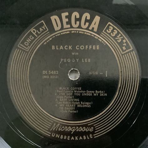 Black Coffee With Peggy Lee By Peggy Lee Cootie Chesterfield Jimmy