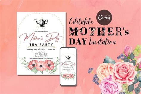 Printable Mother S Day Tea Party Invitation Editable Etsy