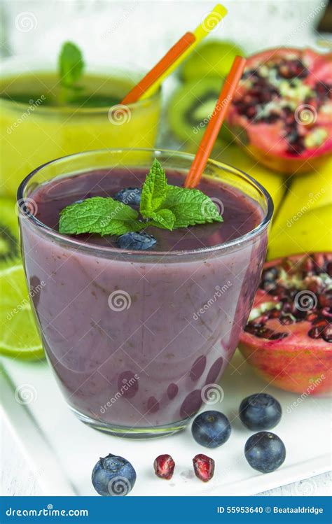 Fresh Mixed Fruit Smoothies Stock Photo Image Of Fresh Dessert 55953640