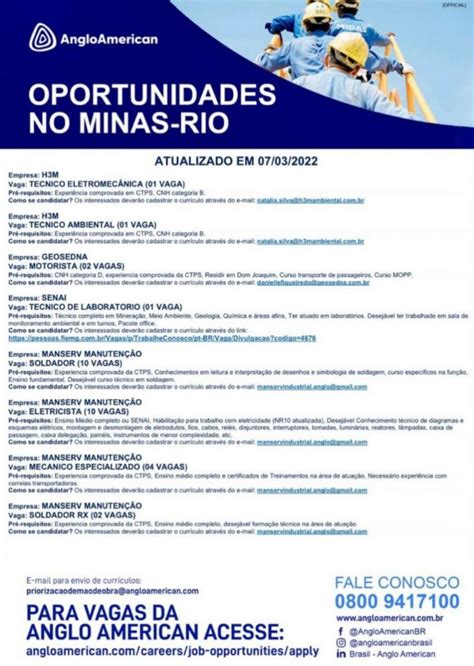 Oportunidades No Minas Rio Anglo American