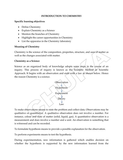 Introduction To Chemistry