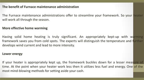 Ppt What Are The Benefits Of Furnace Maintenance Powerpoint