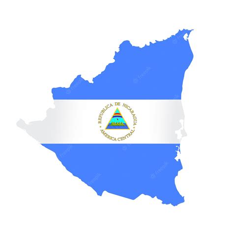 Esquema De País De Mapa De Bandera De Nicaragua Con Bandera Nacional Foto Premium