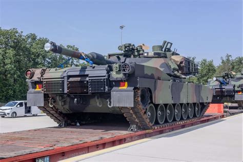 First Batch Of Us M1a2 Main Battle Tanks Arrive At Powidz Aps 2 Site In